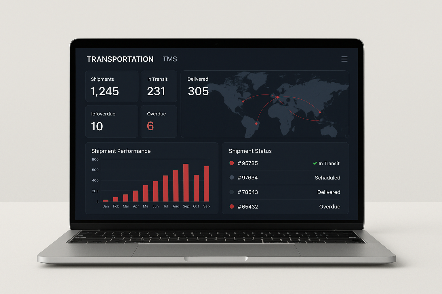 Logistics technology dashboard
